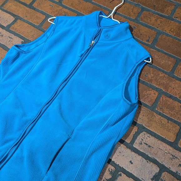 Danskin Women's Medium Deep Cyan Fleece Vest | Warm Cozy Athleisure Layer - Picture 2 of 9